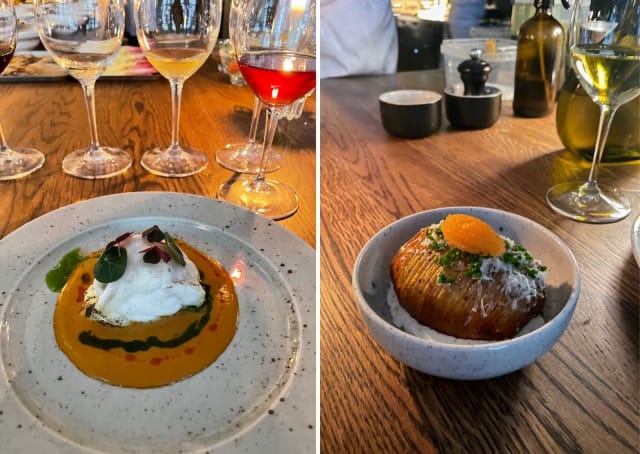 Pääruokana nautittiin merikrottia ja hasselbackan perunaa.